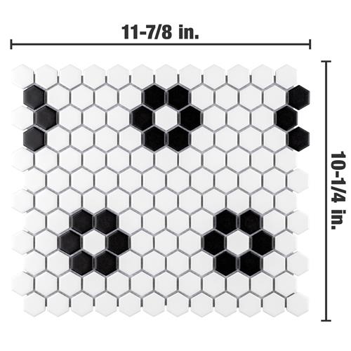 Mavis Flower 1" Hex Glossy or Matte