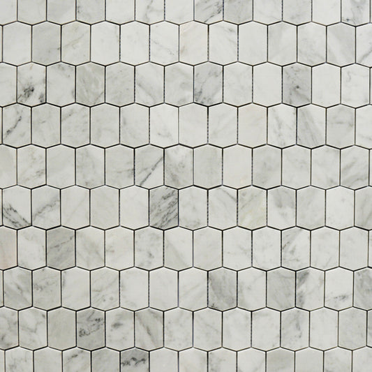 Elongated Hexagon - Carrara