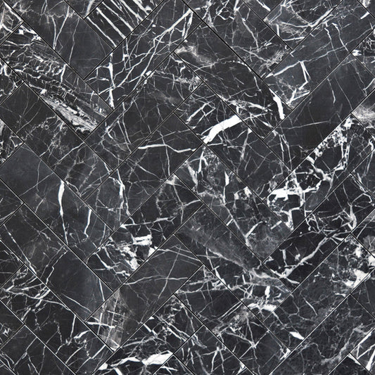 Herringbone - 2" x 6" Black