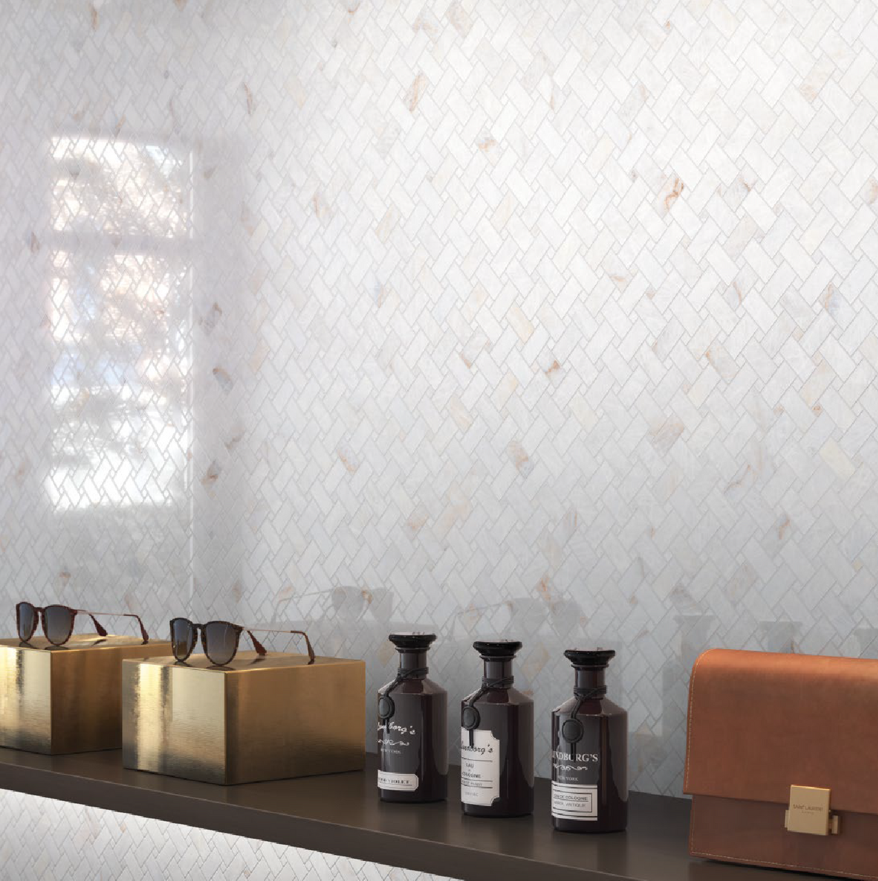 Rêves de Pierre Weave - Champs D'or Calacatta