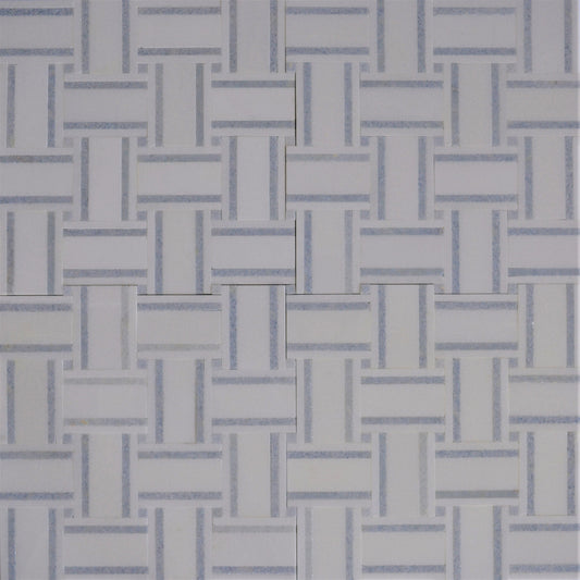 Lyon Strip - Thassos with Blue Celeste