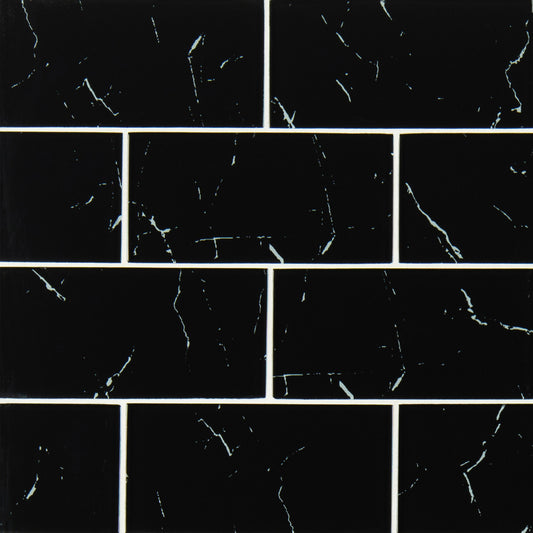 Nero Marquina Glass 3x6