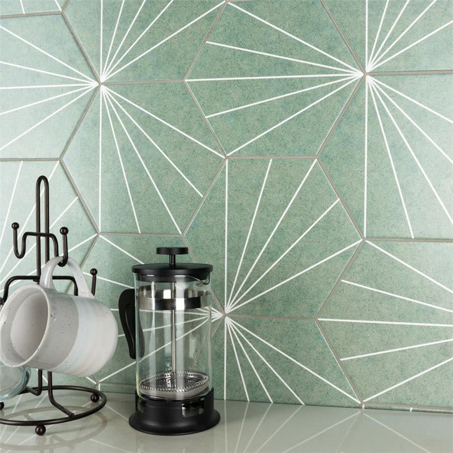 Avril Matte Porcelain Hexagon