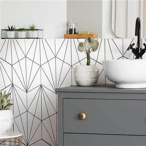 Avril Matte Porcelain Hexagon