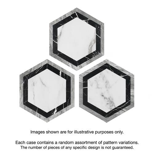 Bailey Marble Look Porcelain Hex