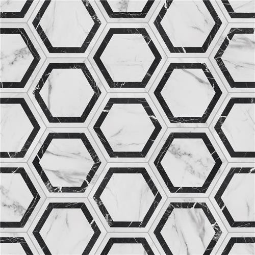 Bailey Marble Look Porcelain Hex