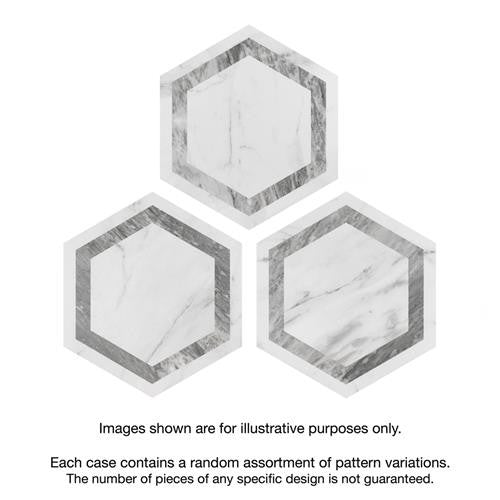 Bailey Marble Look Porcelain Hex