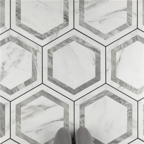 Bailey Marble Look Porcelain Hex