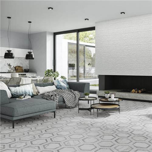 Bailey Marble Look Porcelain Hex