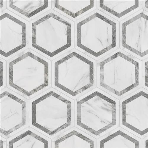 Bailey Marble Look Porcelain Hex