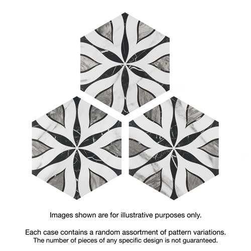 Bailey Marble Look Porcelain Hex