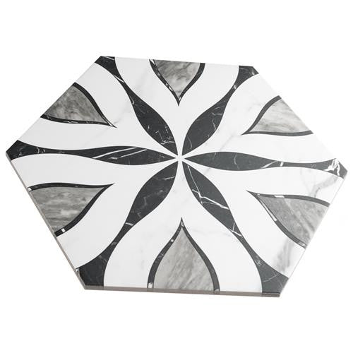 Bailey Marble Look Porcelain Hex