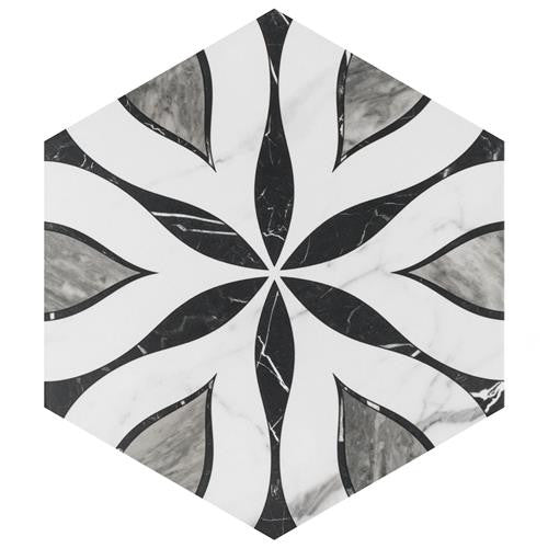 Bailey Marble Look Porcelain Hex