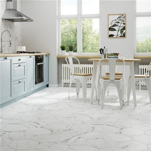 Bailey Marble Look Porcelain Hex