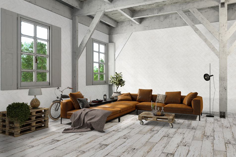 Bricco White Clay Herringbone