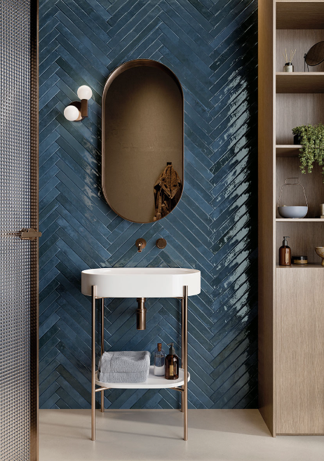 Florentino Hale Navy 2x18 Porcelain Subway