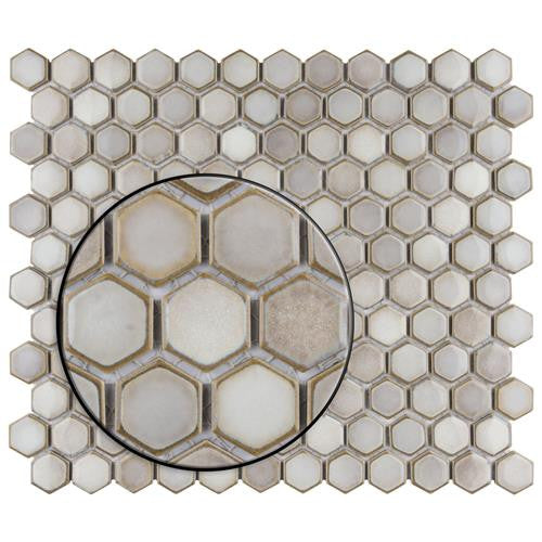 Hali Hexagon 1" Porcelain Mosaic