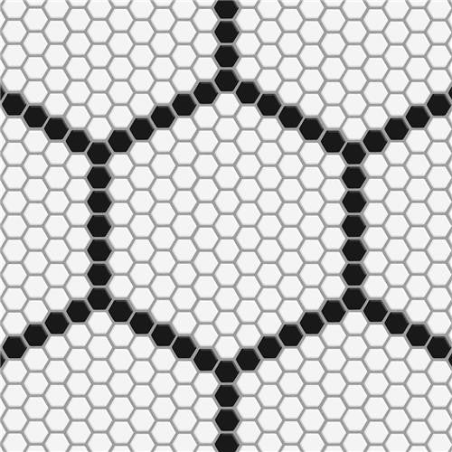 Mavis Geo Edge 1" Hex Porcelain Mosaic Matte