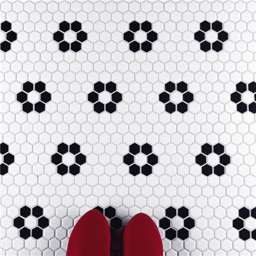 Mavis Flower 1" Hex Glossy or Matte