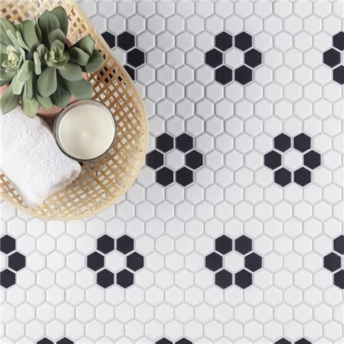 Mavis Flower 1" Hex Glossy or Matte