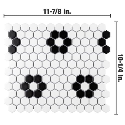 Mavis Flower 1" Hex Glossy or Matte