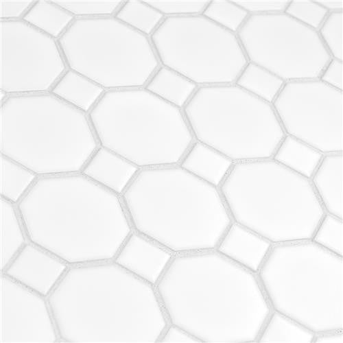 Mavis Octagon Matte White Porcelain Mosaic