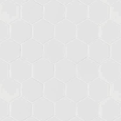 White 2" Hexagon Glossy + Matte