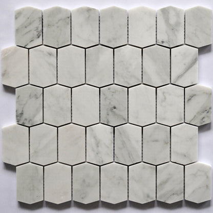 Elongated Hexagon - Carrara