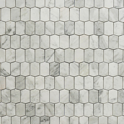 Elongated Hexagon - Carrara