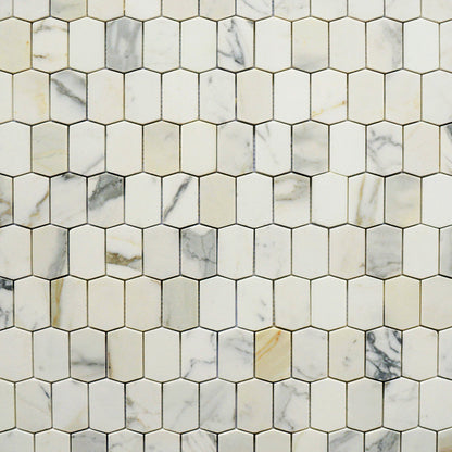 Elongated Hexagon - Carrara
