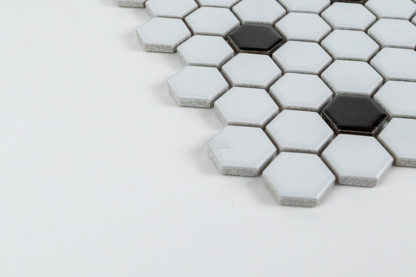 1" Hexagon - Black & White