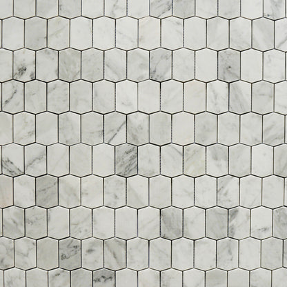 Elongated Hexagon - Carrara