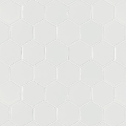 White 2" Hexagon Glossy + Matte