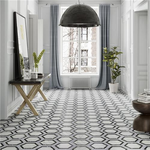 Bailey Marble Look Porcelain Hex