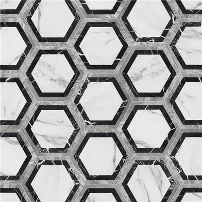 Bailey Marble Look Porcelain Hex