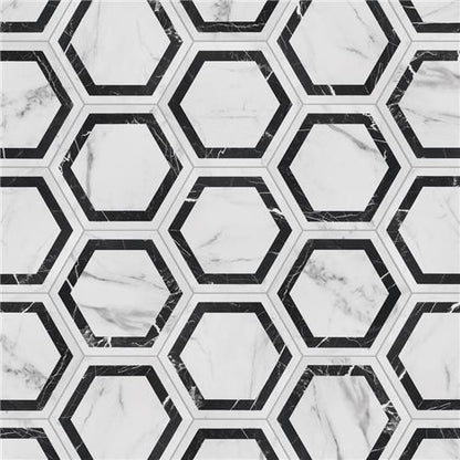 Bailey Marble Look Porcelain Hex
