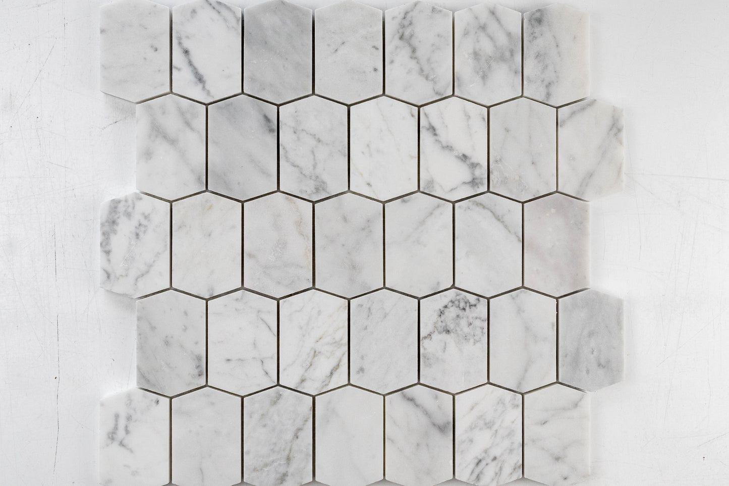 Elongated Hexagon - Carrara
