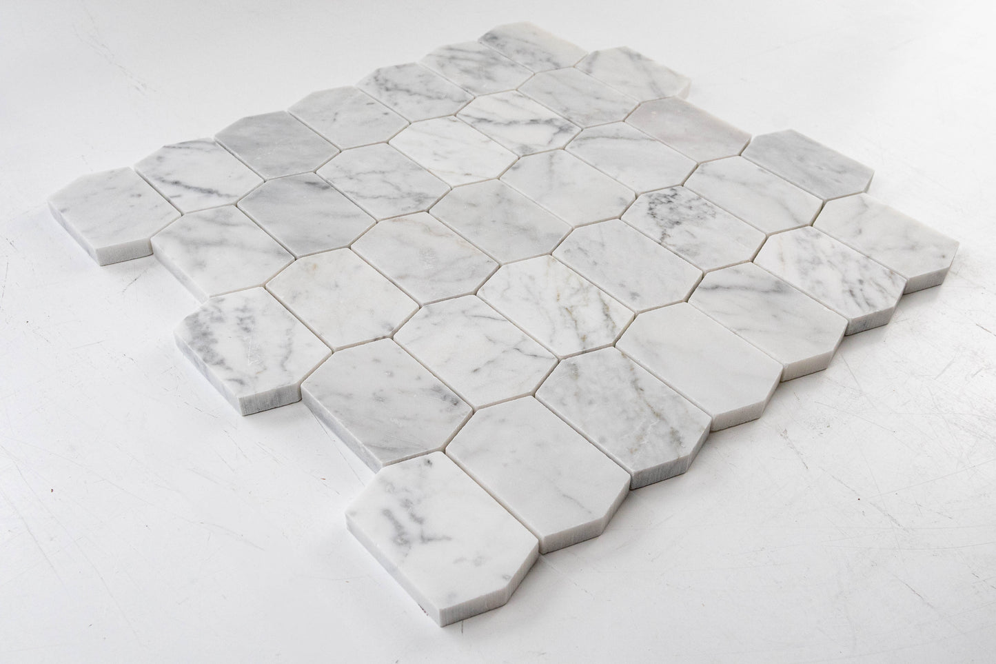 Elongated Hexagon - Carrara
