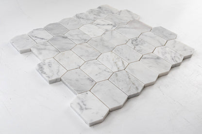 Elongated Hexagon - Carrara