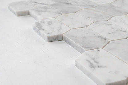 Elongated Hexagon - Carrara