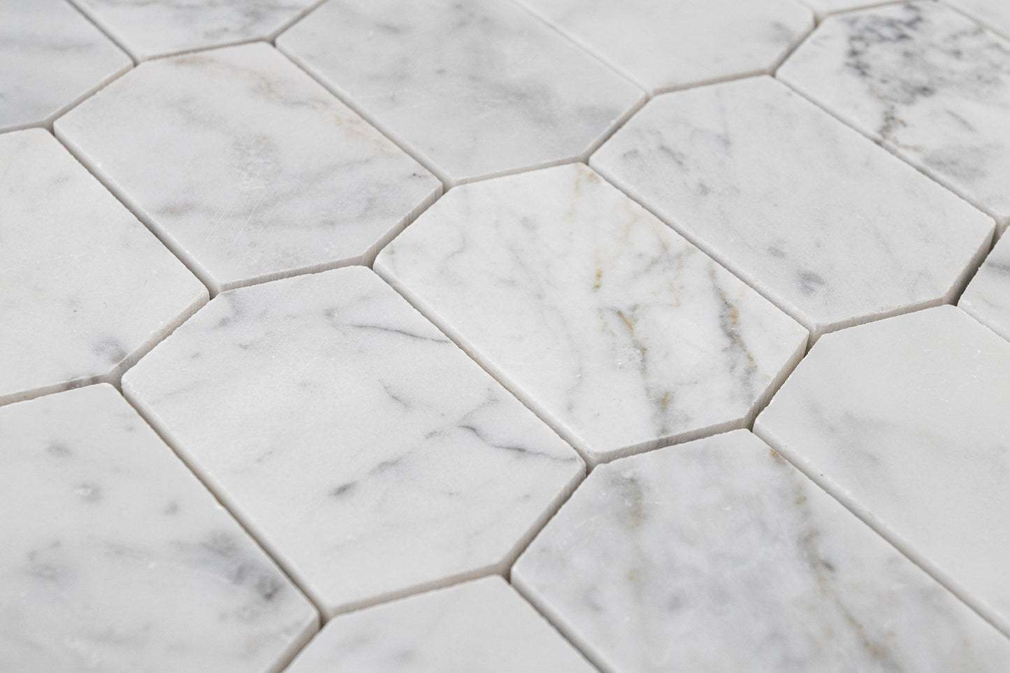 Elongated Hexagon - Carrara