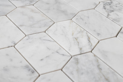 Elongated Hexagon - Carrara