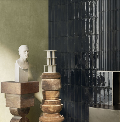 ES Brick Deco Arco 3D Nero Glossy Subway Tile