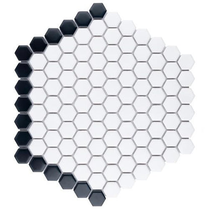 Mavis Geo Edge 1" Hex Porcelain Mosaic Matte