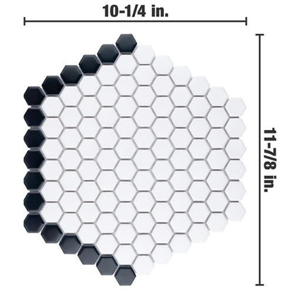 Mavis Geo Edge 1" Hex Porcelain Mosaic Matte
