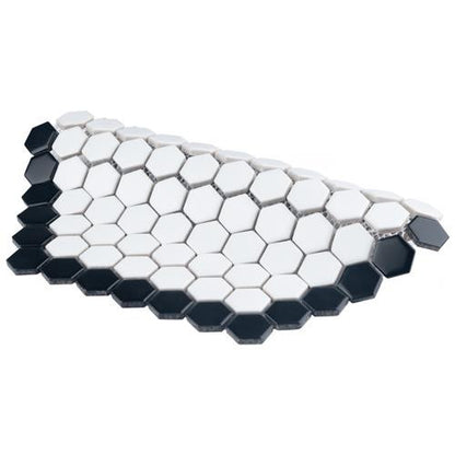 Mavis Geo Edge 1" Hex Porcelain Mosaic Matte
