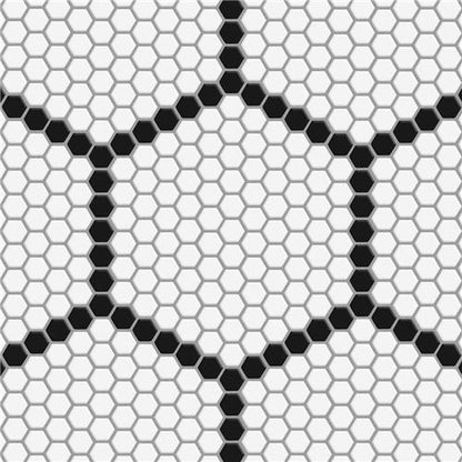 Mavis Geo Edge 1" Hex Porcelain Mosaic Matte
