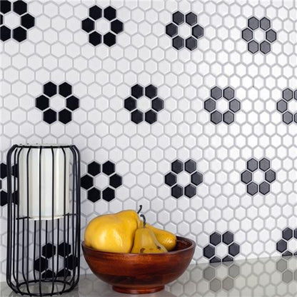 Mavis Flower 1" Hex Glossy or Matte