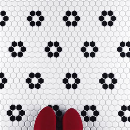 Mavis Flower 1" Hex Glossy or Matte
