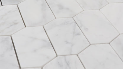 Elongated Hexagon - Carrara